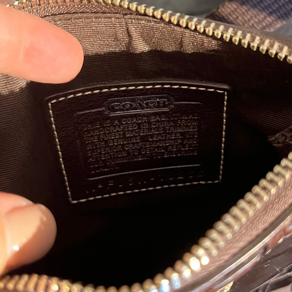 Coach Brown Multi-Panel Crossbody Bag with Snake-Print Accent - Picture 8 of 11